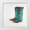 thumbnail image 1 of Atelier B Art Studio 12x12 White Modern Wood Framed Museum Art Print Titled - Blue Cowboy Boots, 1 of 4