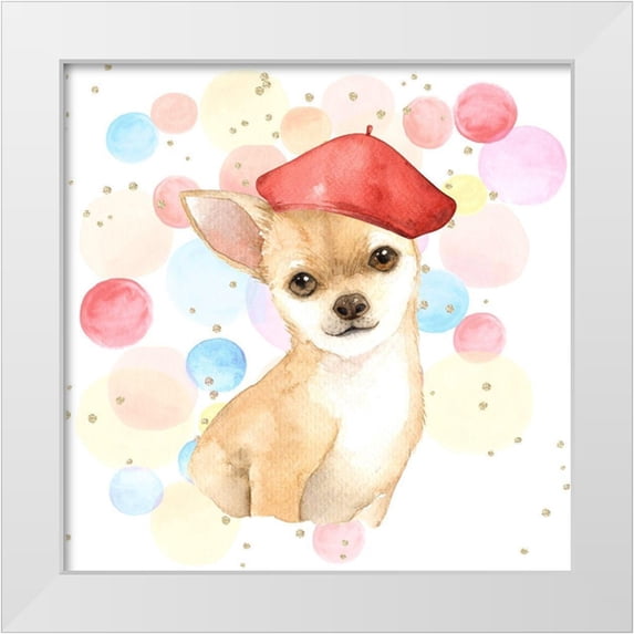 Atelier B Art Studio 12x12 White Modern Wood Framed Museum Art Print Titled - CHIHUAHUA DOG ARTIST