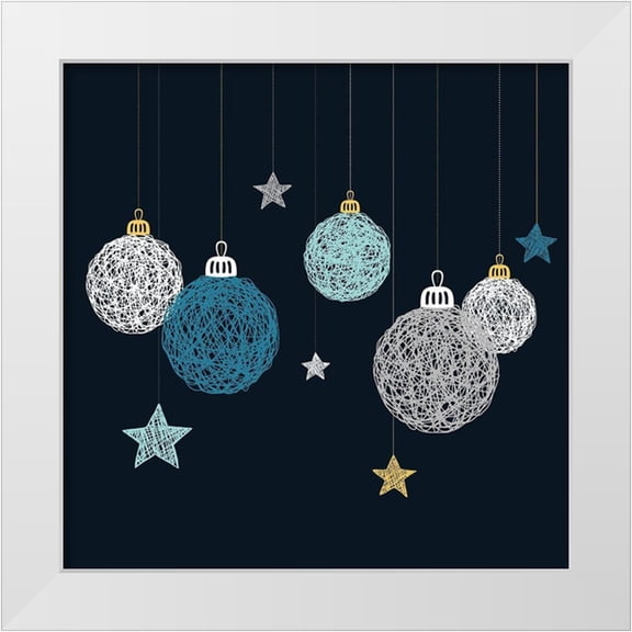 Atelier B Art Studio 12x12 White Modern Wood Framed Museum Art Print Titled - CHRISTMAS BALL VECTOR