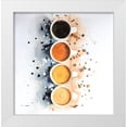 thumbnail image 1 of Atelier B Art Studio 12x12 White Modern Wood Framed Museum Art Print Titled - FOUR CUPS OF COFFEE WITH PAINT SPLASH, 1 of 4