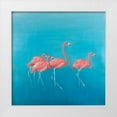 thumbnail image 1 of Atelier B Art Studio 12x12 White Modern Wood Framed Museum Art Print Titled - Four Flamingos, 1 of 4
