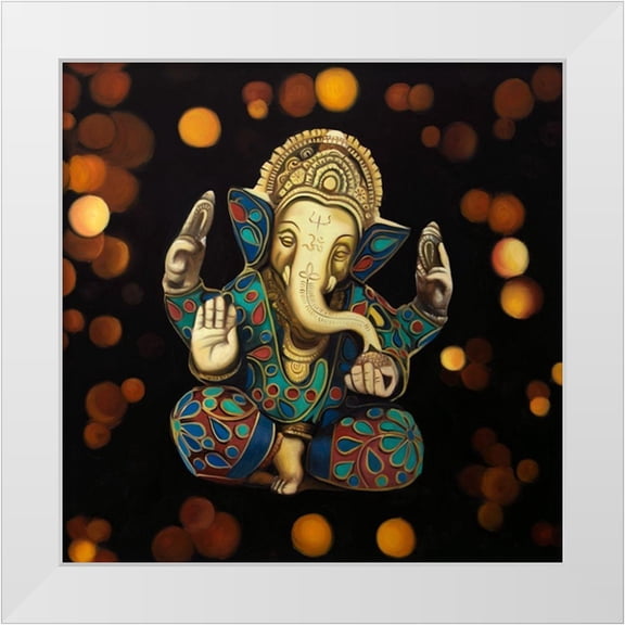 Atelier B Art Studio 12x12 White Modern Wood Framed Museum Art Print Titled - GANESH