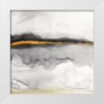 thumbnail image 1 of Atelier B Art Studio 12x12 White Modern Wood Framed Museum Art Print Titled - GOLD STRIPE ABSTRACT, 1 of 4
