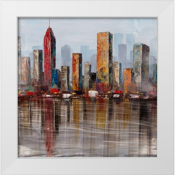 Atelier B Art Studio 12x12 White Modern Wood Framed Museum Art Print Titled - RUST LOOKING CITY