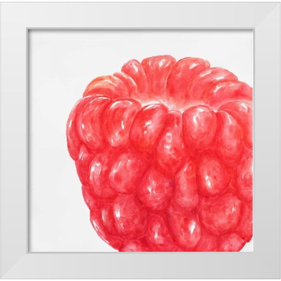 Atelier B Art Studio 12x12 White Modern Wood Framed Museum Art Print Titled - Raspberry