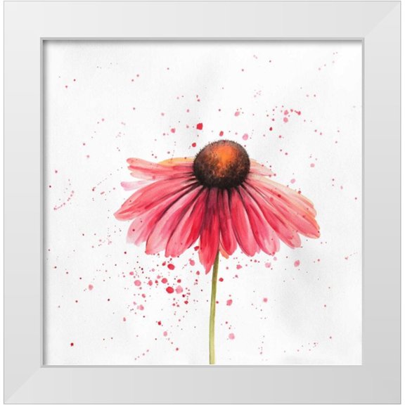 Atelier B Art Studio 12x12 White Modern Wood Framed Museum Art Print Titled - Red Daisy