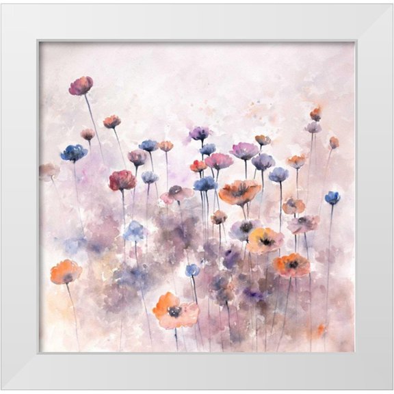 Atelier B Art Studio 12x12 White Modern Wood Framed Museum Art Print Titled - Small Wild Flowers