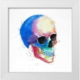 thumbnail image 1 of Atelier B Art Studio 12x12 White Modern Wood Framed Museum Art Print Titled - Watercolor Colorful Skull Profile, 1 of 4
