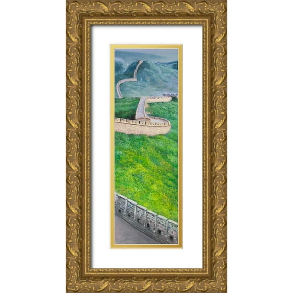 Atelier B Art Studio 13x32 Gold Ornate Wood Framed with Double Matting Museum Art Print Titled - Great Wall of China