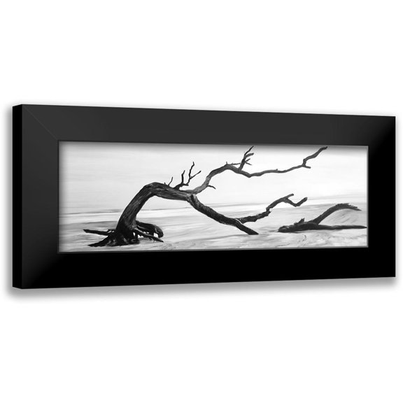 Atelier B Art Studio 14x7 Black Modern Framed Museum Art Print Titled - DEAD TREE IN THE MIDDLE OF WATER