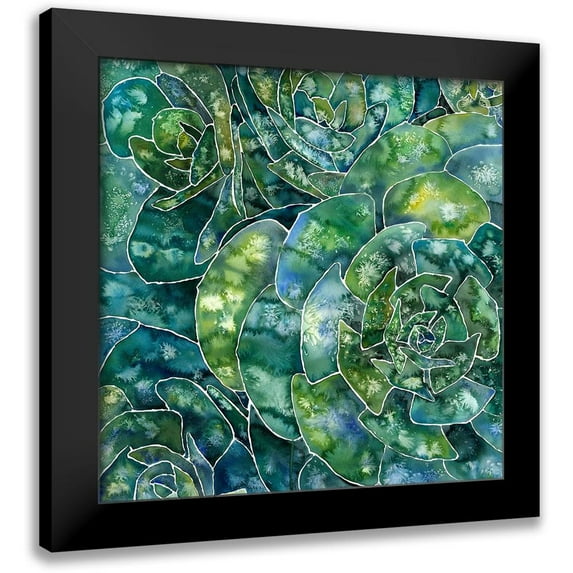 Atelier B Art Studio 15x15 Black Modern Framed Museum Art Print Titled - ABSTRACT SUCCULENTS