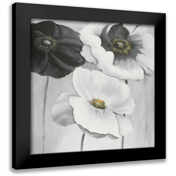 Atelier B Art Studio 15x15 Black Modern Framed Museum Art Print Titled - ASSORTED WHITE FLOWERS