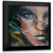 Atelier B Art Studio 15x15 Black Modern Framed Museum Art Print Titled - Colorful Woman Face