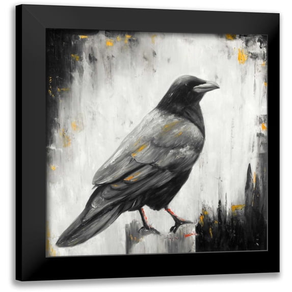 Atelier B Art Studio 15x15 Black Modern Framed Museum Art Print Titled - Crow Bird