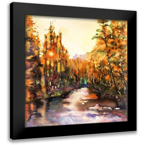 Atelier B Art Studio 15x15 Black Modern Framed Museum Art Print Titled - MERCED RIVER