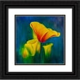 thumbnail image 1 of Atelier B Art Studio 15x15 Black Ornate Wood Framed with Double Matting Museum Art Print Titled - Beautiful Colorful Flowers, 1 of 4