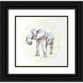 thumbnail image 1 of Atelier B Art Studio 15x15 Black Ornate Wood Framed with Double Matting Museum Art Print Titled - ELEPHANT ON MANDALAS PATERN, 1 of 4