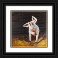 thumbnail image 1 of Atelier B Art Studio 15x15 Black Ornate Wood Framed with Double Matting Museum Art Print Titled - Happy Pig, 1 of 4