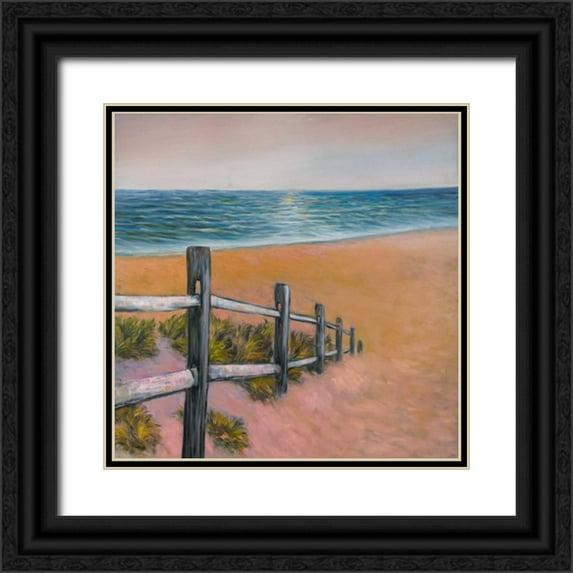 Atelier B Art Studio 15x15 Black Ornate Wood Framed with Double Matting Museum Art Print Titled - Quiet Seaside