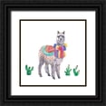 thumbnail image 1 of Atelier B Art Studio 15x15 Black Ornate Wood Framed with Double Matting Museum Art Print Titled - TRADITIONAL PERUVIAN LAMA, 1 of 4