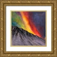 thumbnail image 1 of Atelier B Art Studio 15x15 Gold Ornate Wood Framed with Double Matting Museum Art Print Titled - Aurora Borealis in the Mountain, 1 of 4