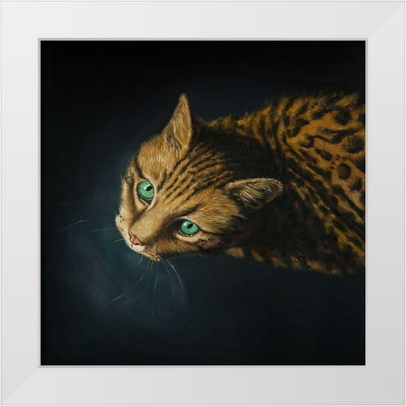 Atelier B Art Studio 15x15 White Modern Wood Framed Museum Art Print Titled - BENGAL CAT
