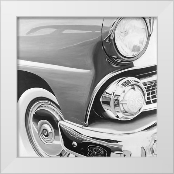 Atelier B Art Studio 15x15 White Modern Wood Framed Museum Art Print Titled - Beautiful Old Car