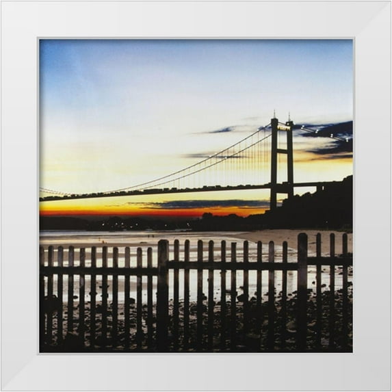 Atelier B Art Studio 15x15 White Modern Wood Framed Museum Art Print Titled - Bridge by sunset