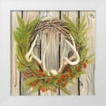 thumbnail image 1 of Atelier B Art Studio 15x15 White Modern Wood Framed Museum Art Print Titled - CHRISTMAS WREATH WITH PANACHE, 1 of 4