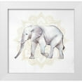 thumbnail image 1 of Atelier B Art Studio 15x15 White Modern Wood Framed Museum Art Print Titled - ELEPHANT ON MANDALAS, 1 of 4