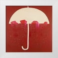 thumbnail image 1 of Atelier B Art Studio 15x15 White Modern Wood Framed Museum Art Print Titled - RED CITY UNDER UMBRELLA, 1 of 4