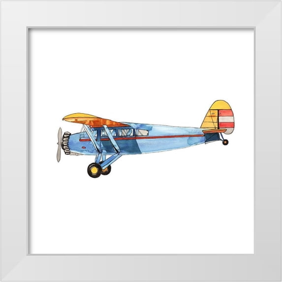 Atelier B Art Studio 15x15 White Modern Wood Framed Museum Art Print Titled - SMALL BLUE PLANE