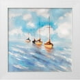 thumbnail image 1 of Atelier B Art Studio 15x15 White Modern Wood Framed Museum Art Print Titled - Sailboats in the Sea, 1 of 4