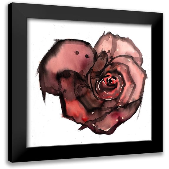 Atelier B Art Studio 16x15 Black Modern Framed Museum Art Print Titled - DARK ROSE