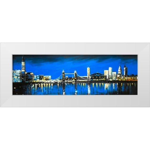 Atelier B Art Studio 18x9 White Modern Wood Framed Museum Art Print Titled - Skyline of London