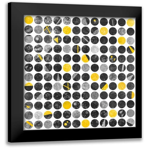 Atelier B Art Studio 20x20 Black Modern Framed Museum Art Print Titled - Abstract Circles