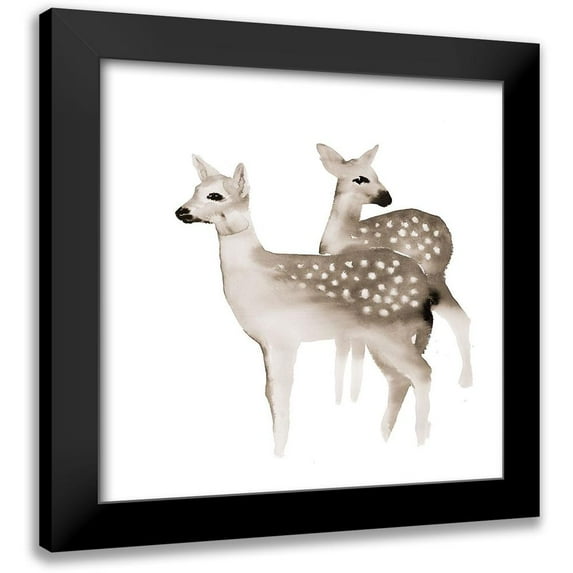 Atelier B Art Studio 20x20 Black Modern Framed Museum Art Print Titled - BLUE FAWNS