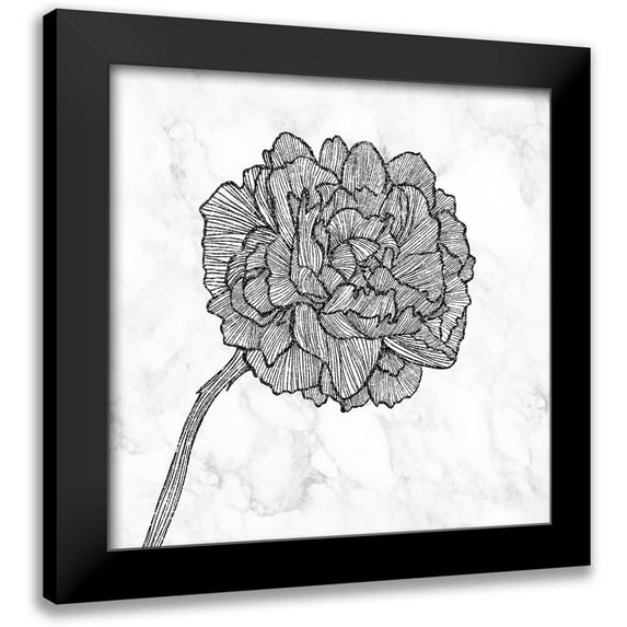 Atelier B Art Studio 20x20 Black Modern Framed Museum Art Print Titled - BRIGHT PEONY