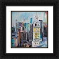 thumbnail image 1 of Atelier B Art Studio 20x20 Black Ornate Wood Framed with Double Matting Museum Art Print Titled - Colorful Cityscape of Manhattan, 1 of 4