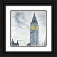 thumbnail image 1 of Atelier B Art Studio 20x20 Black Ornate Wood Framed with Double Matting Museum Art Print Titled - Outline of Big Ben in London, 1 of 4