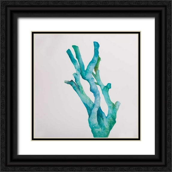 Atelier B Art Studio 20x20 Black Ornate Wood Framed with Double Matting Museum Art Print Titled - Small Watercolor Sea Coral