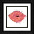 thumbnail image 1 of Atelier B Art Studio 20x20 Black Ornate Wood Framed with Double Matting Museum Art Print Titled - WATERCOLOR PINK LIPSTICK, 1 of 4