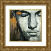 Atelier B Art Studio 20x20 Gold Ornate Wood Framed with Double Matting Museum Art Print Titled - Abstract Man Face