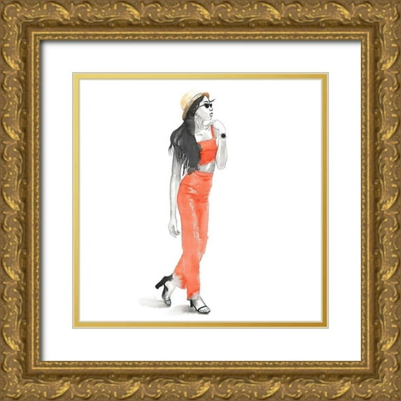 Atelier B Art Studio 20x20 Gold Ornate Wood Framed with Double Matting Museum Art Print Titled - STRIKE THE POSE