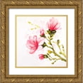 thumbnail image 1 of Atelier B Art Studio 20x20 Gold Ornate Wood Framed with Double Matting Museum Art Print Titled - Watercolor Magnolia Flowers, 1 of 4