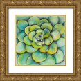 thumbnail image 1 of Atelier B Art Studio 20x20 Gold Ornate Wood Framed with Double Matting Museum Art Print Titled - Watercolor Succulent Plant, 1 of 4