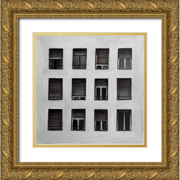 Atelier B Art Studio 20x20 Gold Ornate Wood Framed with Double Matting Museum Art Print Titled - Windows