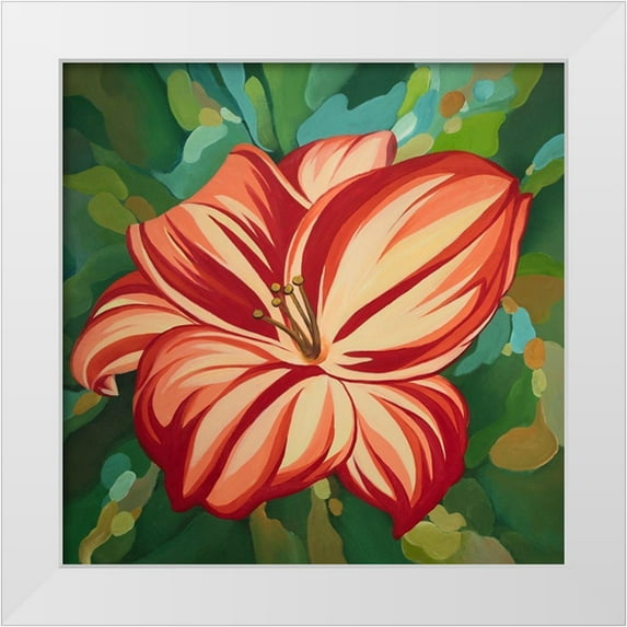 Atelier B Art Studio 20x20 White Modern Wood Framed Museum Art Print Titled - BLOOMING DAYLILIES
