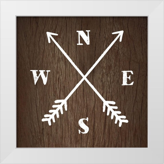 Atelier B Art Studio 20x20 White Modern Wood Framed Museum Art Print Titled - CARDINAL POINTS