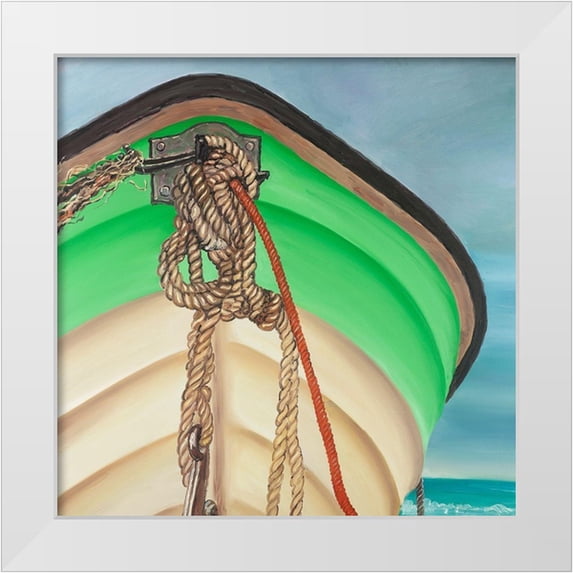 Atelier B Art Studio 20x20 White Modern Wood Framed Museum Art Print Titled - Sailing Rowing Boat